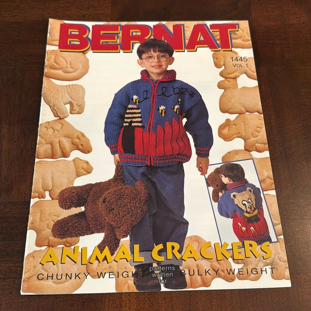 1445 Bernat Animal Crackers   Knitting  Jacket Patterns For Chunky Or Bulky Yarn